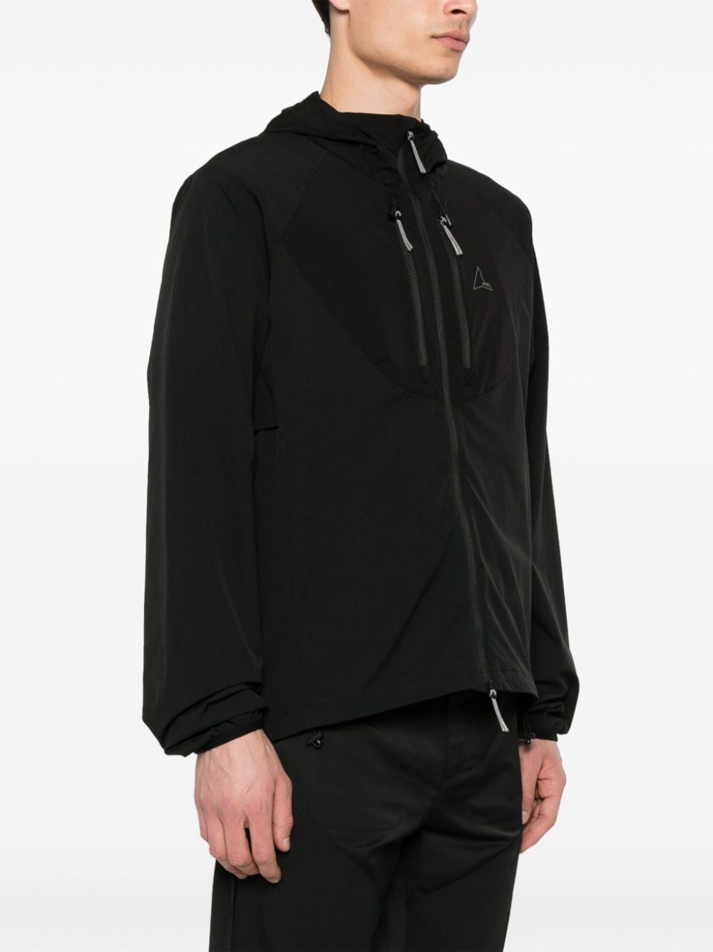 Shop Roa Logo-print Hooded Jacket In Black