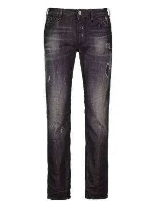 Emporio Armani ダメージ ジーンズ | ブラック | FARFETCH JP