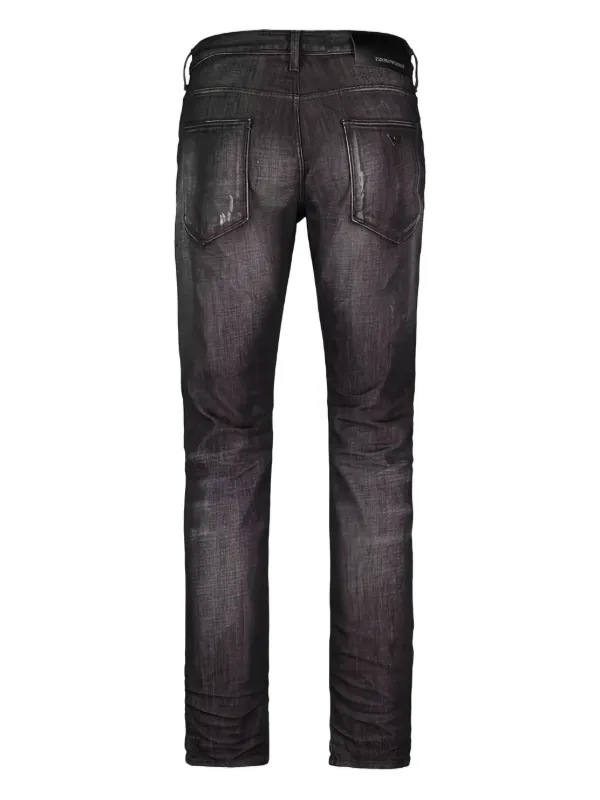 Emporio Armani ダメージ ジーンズ | ブラック | FARFETCH JP