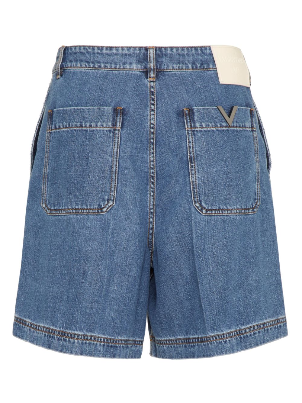 Valentino Garavani VGold detail denim shorts Blauw