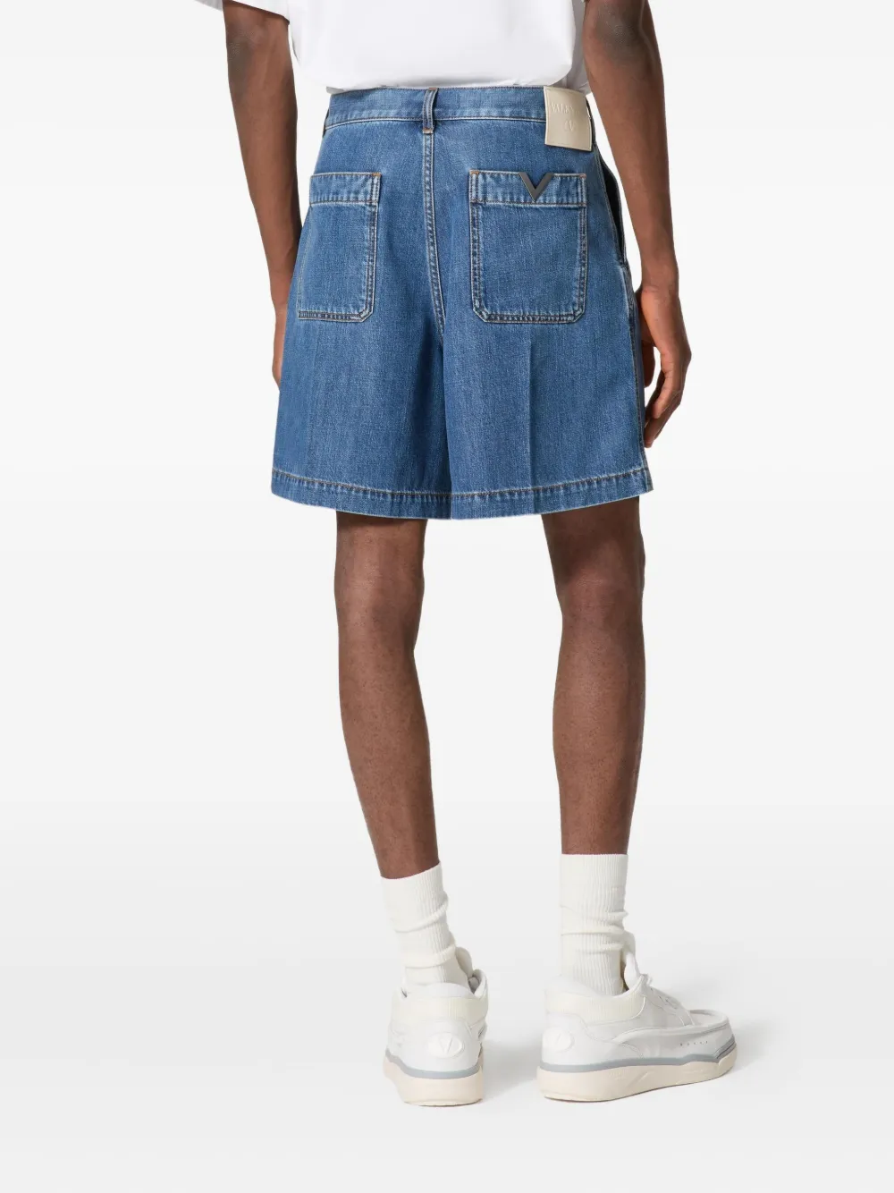 Valentino Garavani VGold denim shorts Blauw