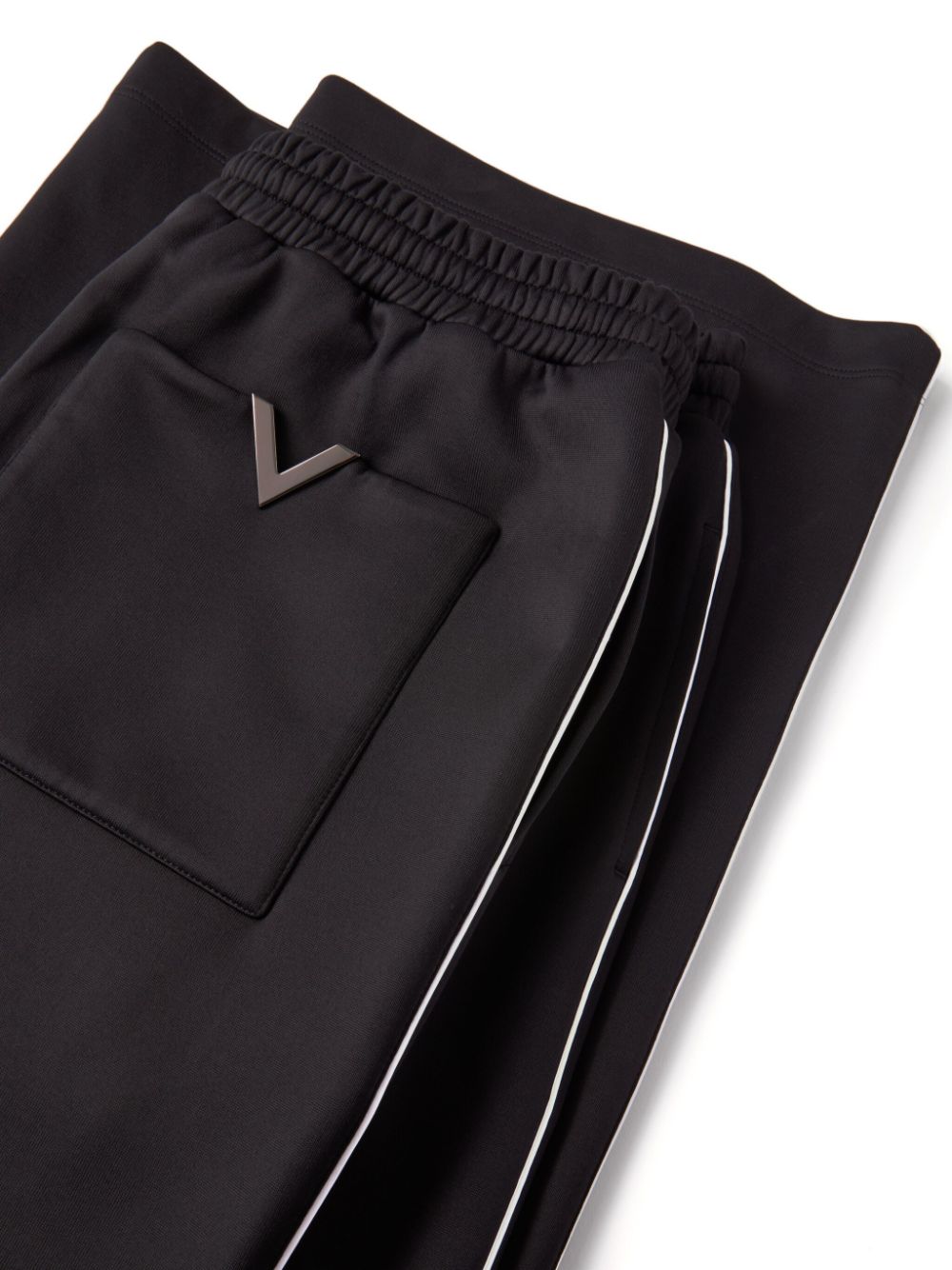 Shop Valentino Piped-trim Detail Track Pants In Black