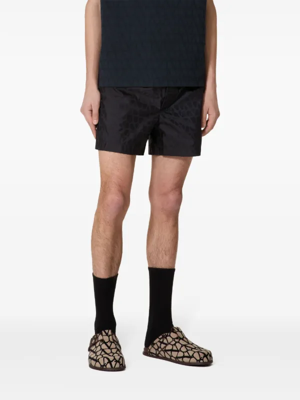 Valentino Garavani Optical V elasticated-waist Swim Shorts