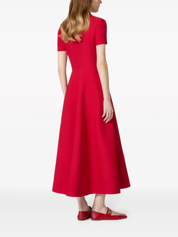 Valentino Garavani short sleeve polo collar Maxi Dress Red FARFETCH UK