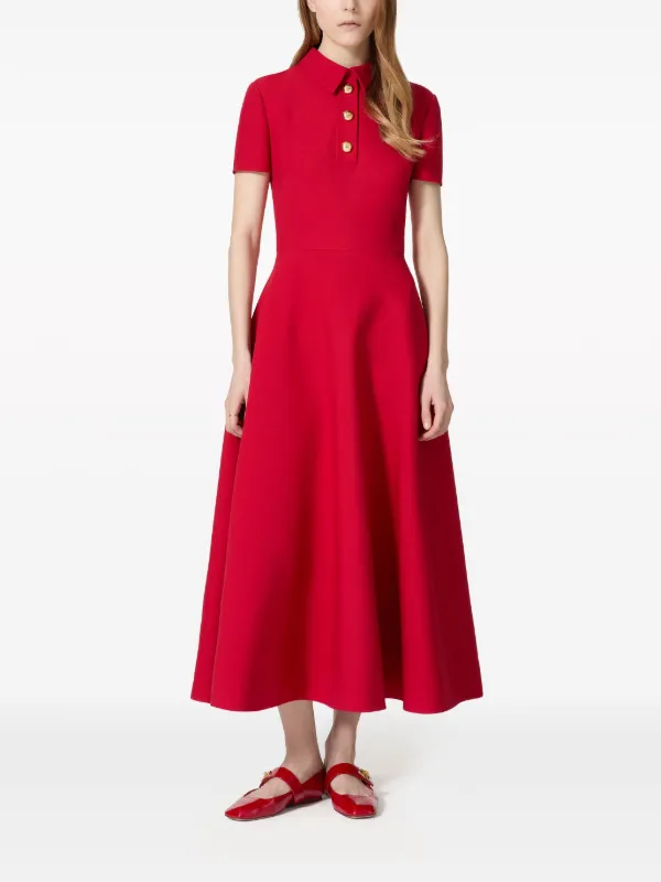 新作美品　VALENTINO ヴァレンティノ クチュール　ドレス　ワンピース Valentino Garavani Crepe Couture ドレス | レッド | FARFETCH JP