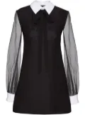 Valentino Garavani sheer sleeves silk dress - Black