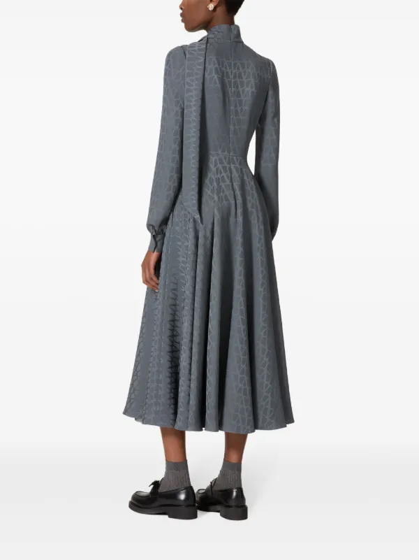 Valentino Garavani Iconograph Print Midi Dress | Grey | FARFETCH