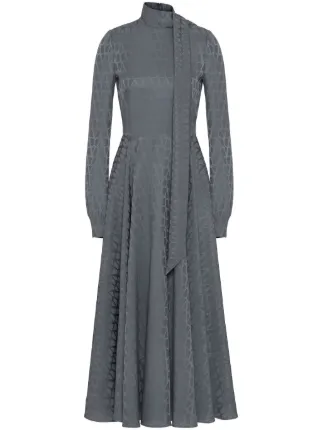 Valentino Garavani Iconograph Print Midi Dress | Grey | FARFETCH