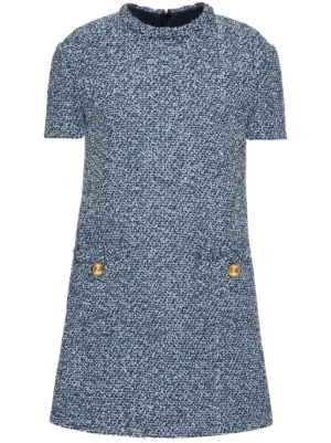 embroidered gg wool tweed mini dress GG Tweed Lam Mini Dress