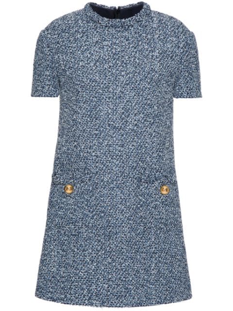 Valentino Garavani short-sleeve tweed minidress