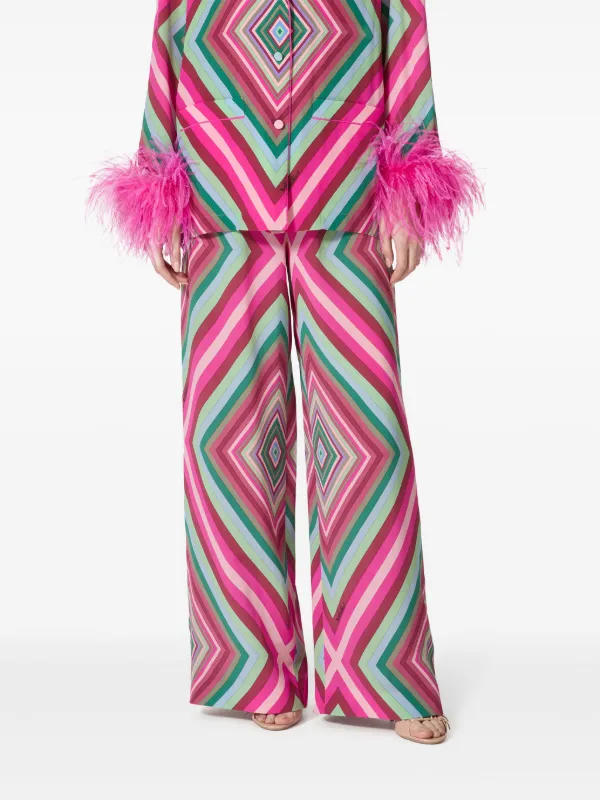 Valentino Garavani geometric-print Palazzo Pants | Pink