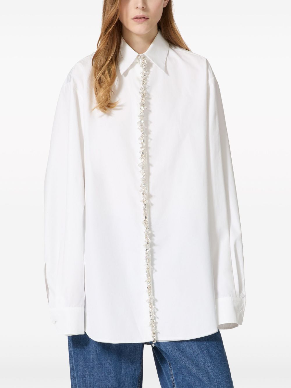 Valentino Garavani Blouse verfraaid met kristallen Wit