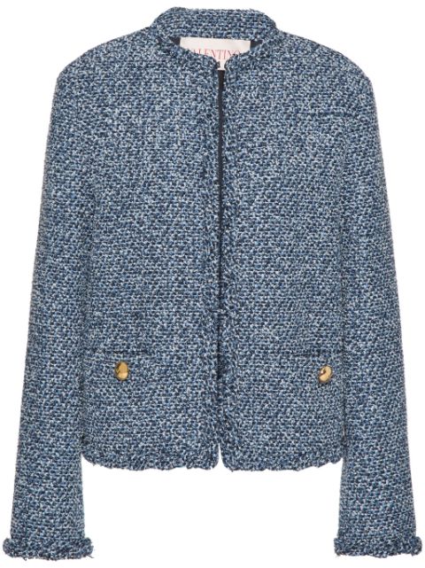 Valentino Garavani Tweed-Jacke mit rundem Ausschnitt