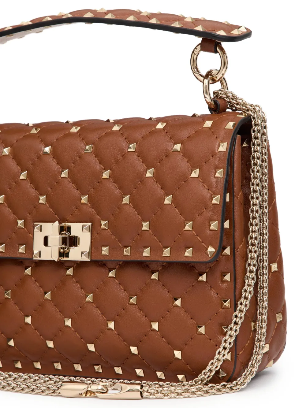 ヴァレンティノガラヴァーニ　ハンドバッグ　ロックスタッズ　ブラウン ヴァレンティノガラヴァーニ ハンドバッグ ロックスタッズ