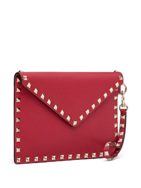 Valentino Garavani Rockstud embellished Leather Mini Bag Red