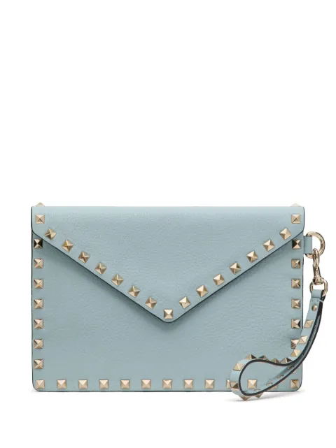 Valentino Garavani Rockstud leather clutch bag WOMEN