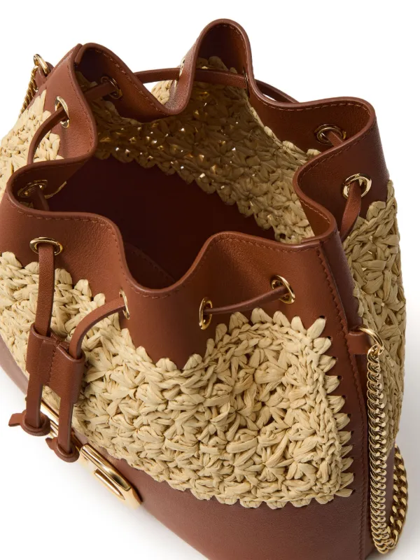 【VALENTINO】フリンジ レザー ロゴ バケットバッグ ブラウン Valentino Garavani レザーバケットバッグ | ブラウン | FARFETCH JP
