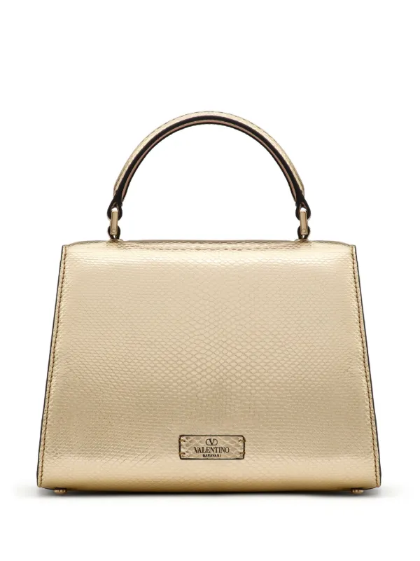 Valentino Garavani mini VSling metallic tote bag women CALFSKIN Lambskin Metal One Size Gold