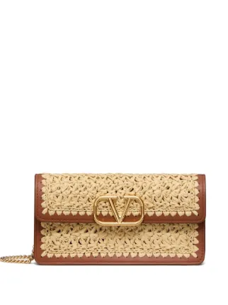 VALENTINO Vロゴシグネチャーチェーン ウォレット 美品 人気☆VALENTINO Vロゴ シグネチャー チェーンウォレット レザー