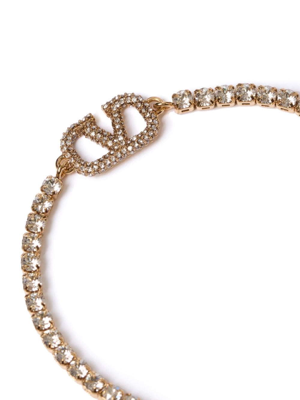 Shop Valentino Vlogo Signature Tennis-chain Bracelet In Gold