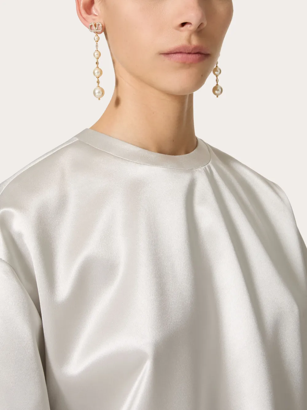 Shop Valentino Vlogo Signature Pearl Drop Earrings In Gold