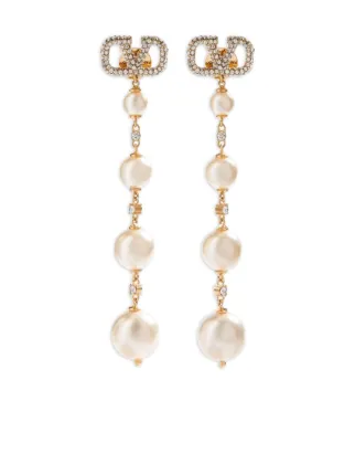 VALENTINO GARAVANI パールピアス Valentino Garavani Vロゴ シグネチャー パール ドロップピアス