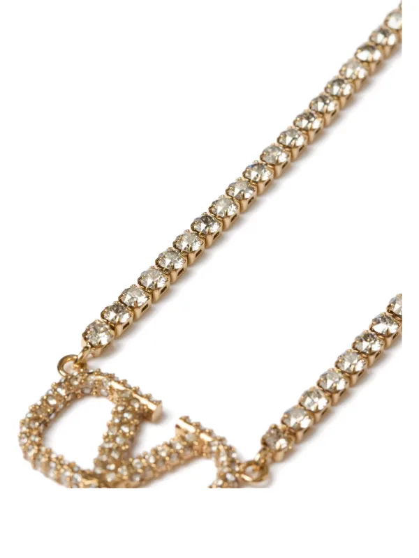 【定番】VALENTINO GARAVANI Vロゴ シグネチャー ネックレス Valentino Garavani Vロゴ シグネチャー クリスタル ネックレス