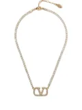 Valentino Garavani VLogo Signature crystal necklace - Gold