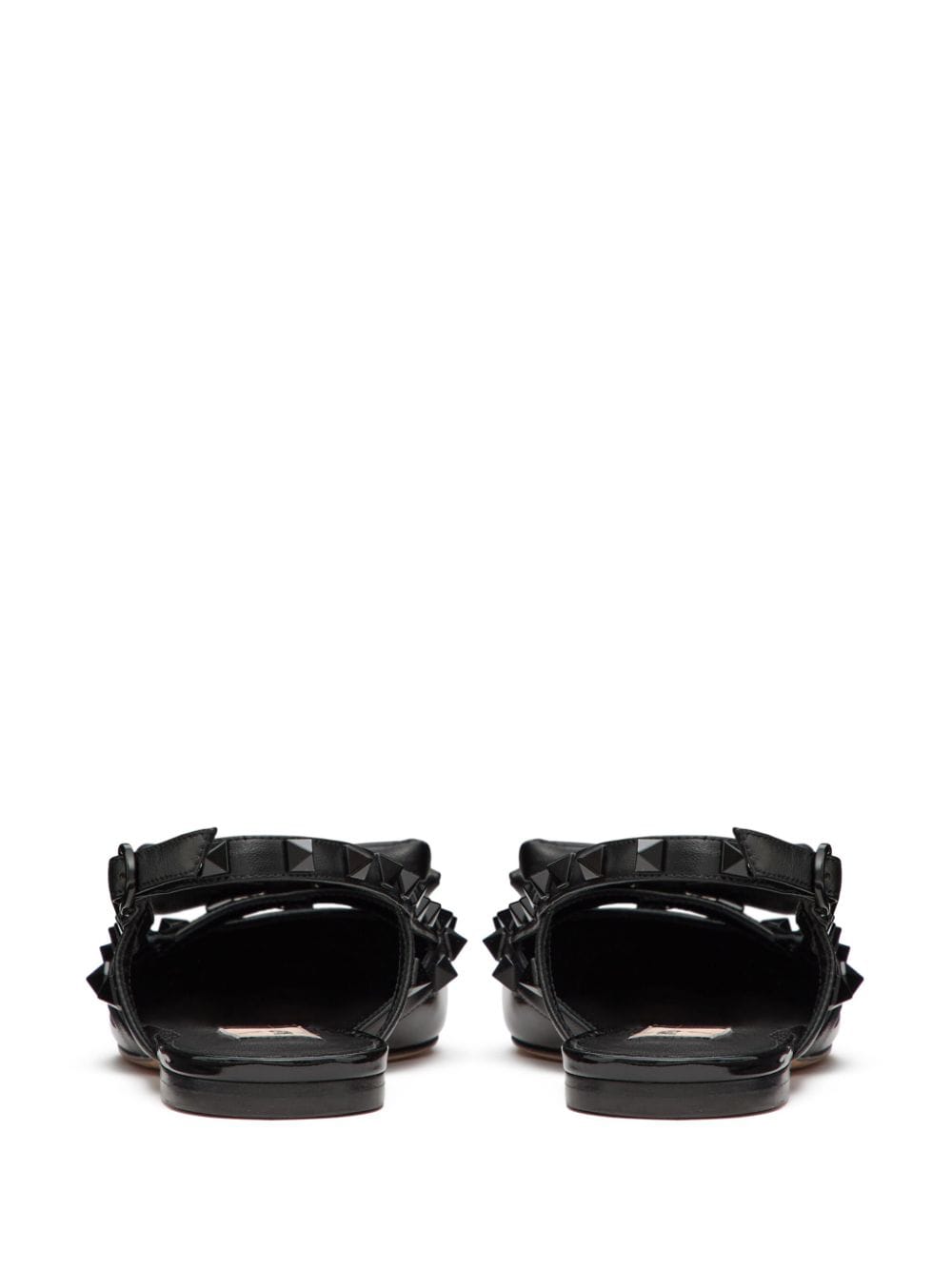 Shop Valentino Rockstud Bow Slingback Ballerina Shoes In Black