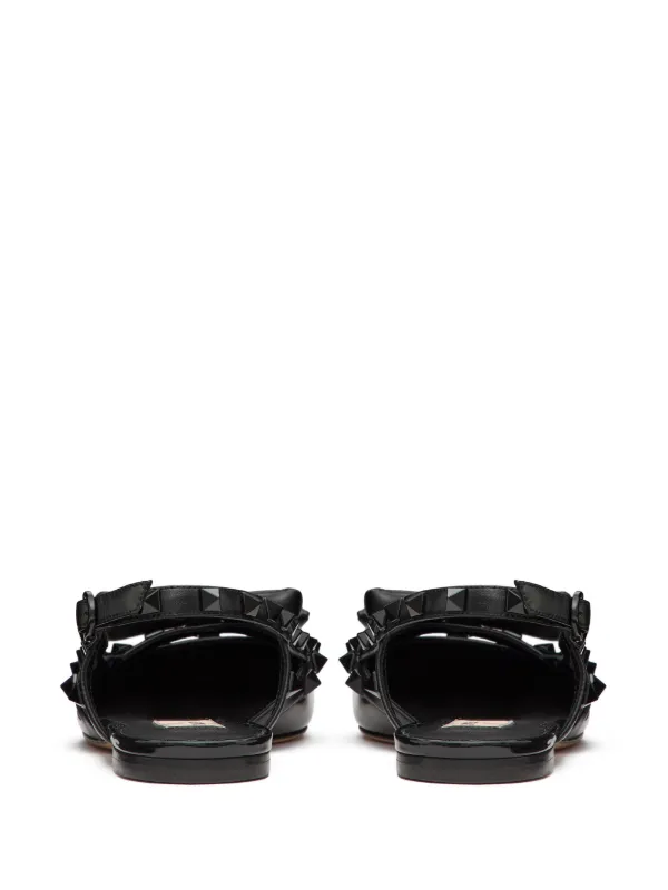 Valentino Garavani Rockstud Bow Slingback Ballerina Shoes