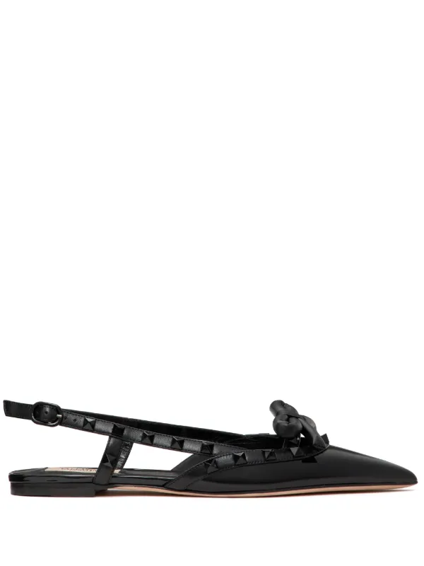 送関込☆【Valentino Garavani】BOWOW フラット バレエシューズ VALENTINO GARAVANI Bowow Décolleté 45 embellished croc