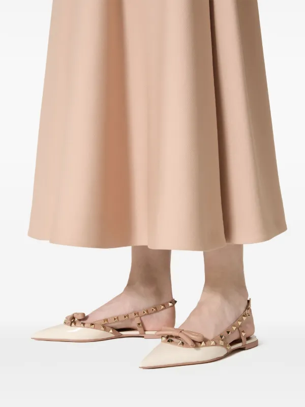 VALENTINO GARAVANI★ロックスタッズレザースリングバック Valentino Garavani ロックスタッズ ボウ スリングバック