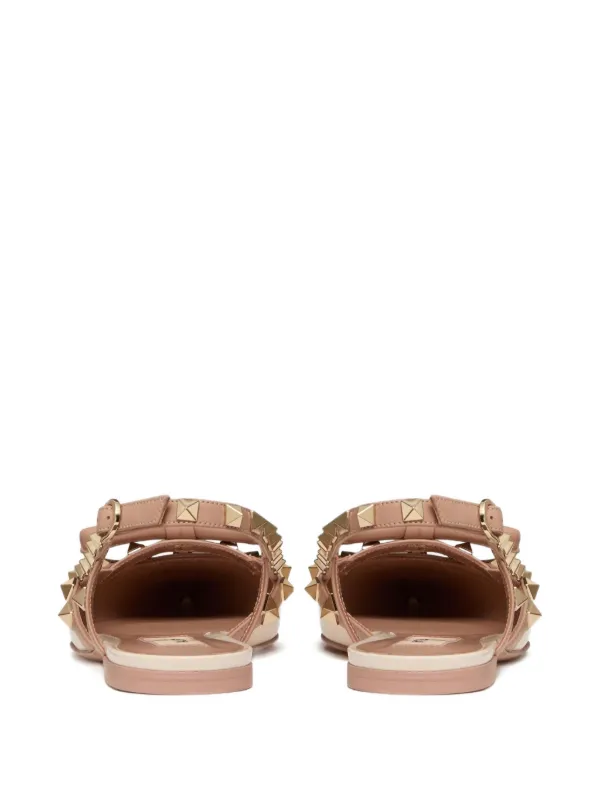 Valentino Garavani Rockstud Bow Slingback Ballerina Shoes