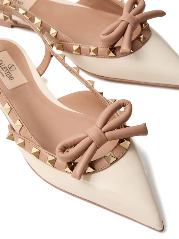 VALENTINO GARAVANI★ロックスタッズレザースリングバック Valentino Garavani ロックスタッズ ボウ スリングバック