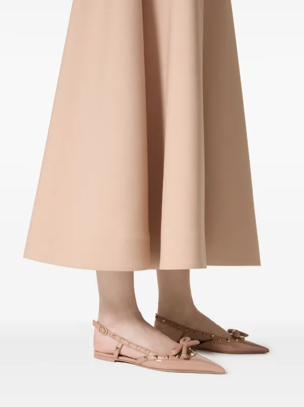 Valentino Garavani Rockstud Bow Slingback Ballerina Shoes