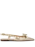 Valentino Garavani Rockstud Bow slingback ballet flats - Gold