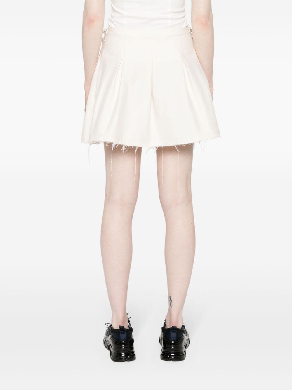 Shop Our Legacy Object Pleated Mini Skirt In Neutrals