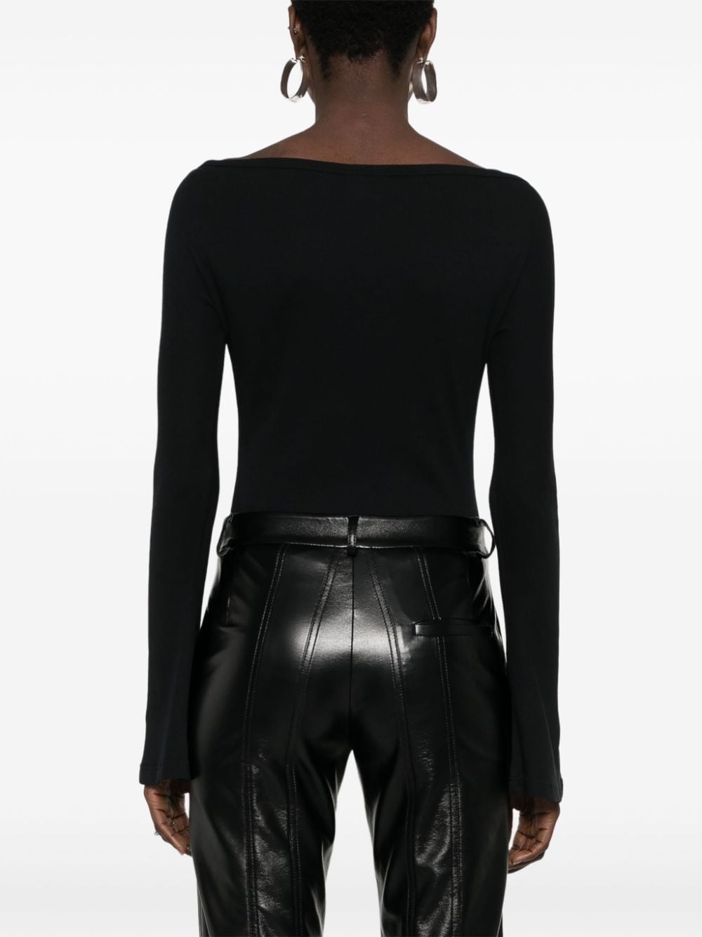 Shop Courrèges Cut-out Longsleeved Bodysuit In Black