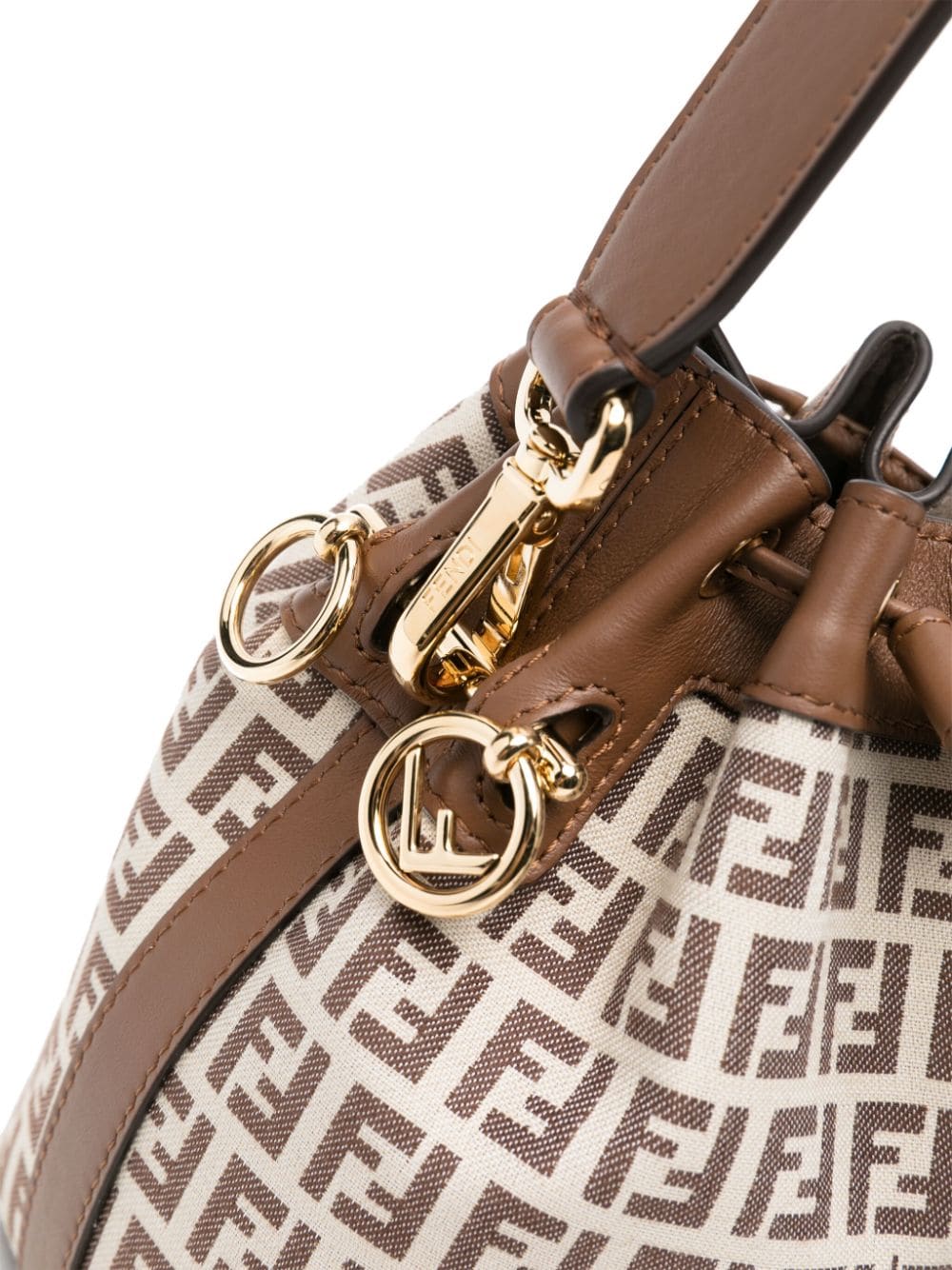 Shop Fendi Mon Tresor Ff-motif Mini Bag In Brown