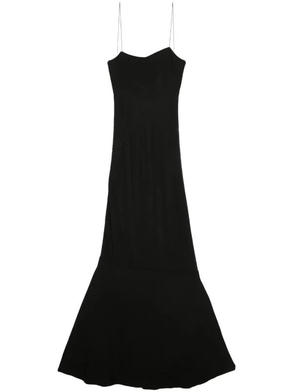 *JACQUEMUS* ストラップニットマキシワンピース ドレス Jacquemus ファインニット マキシドレス | ブラック | FARFETCH JP