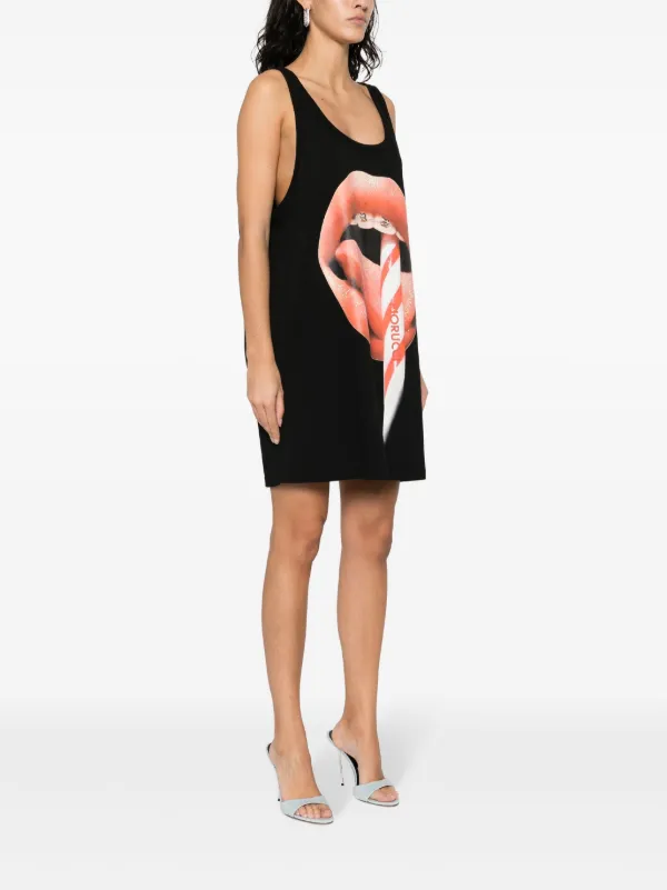 fiorucci mini dress Lips Mesh Mini Dress
