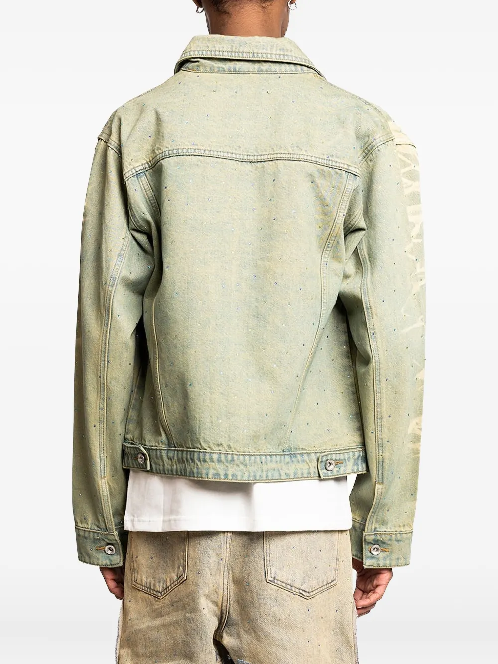 Who Decides War Unfurled denim jack met geborduurd vlak Blauw