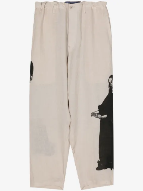 Yohji Yamamoto U-Lady print tapered trousers