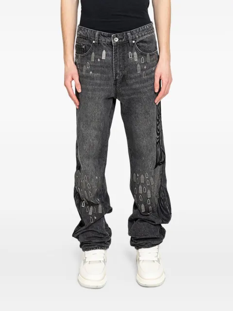 Who Decides War stud-embellished jeans