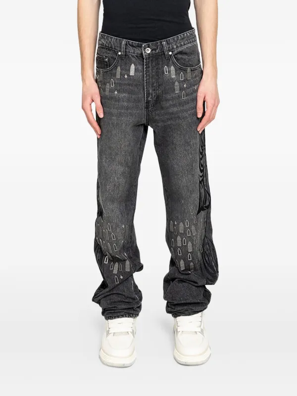 Jean évasé Clouté Noir - Taille 34 - Coupe Décontractée Pour Homme - Occasion Très Bon état