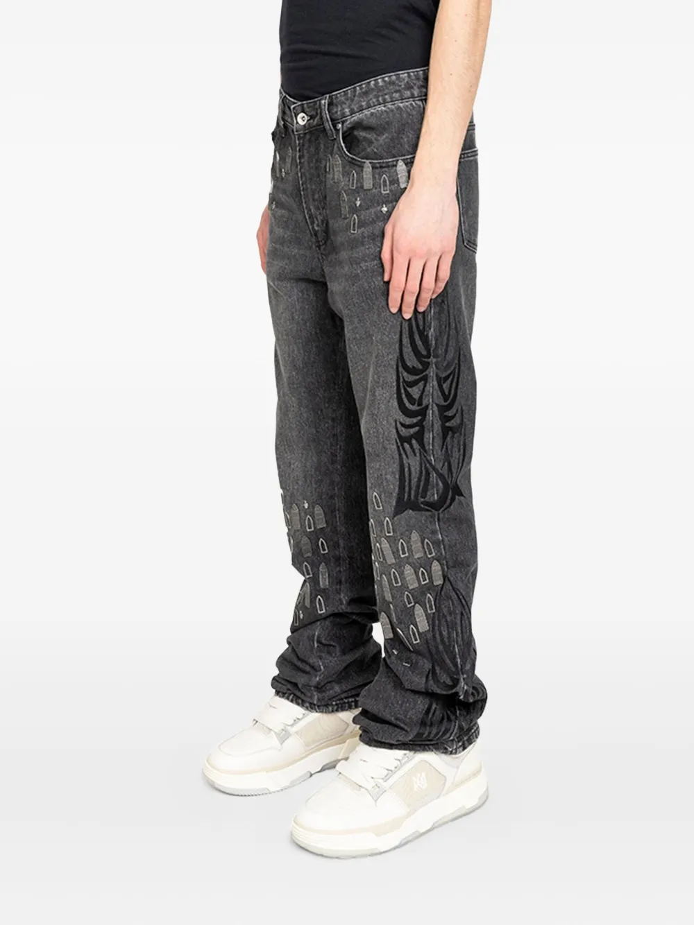 Who Decides War Stud-embellished Jeans In Black