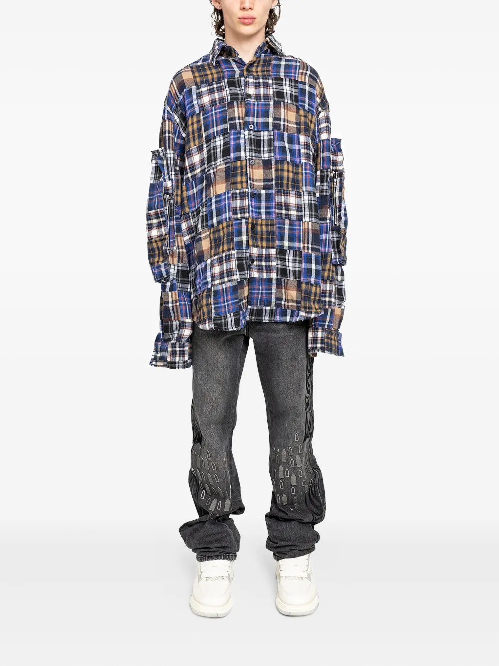 Who Decides War Jeans verfraaid met studs - Zwart