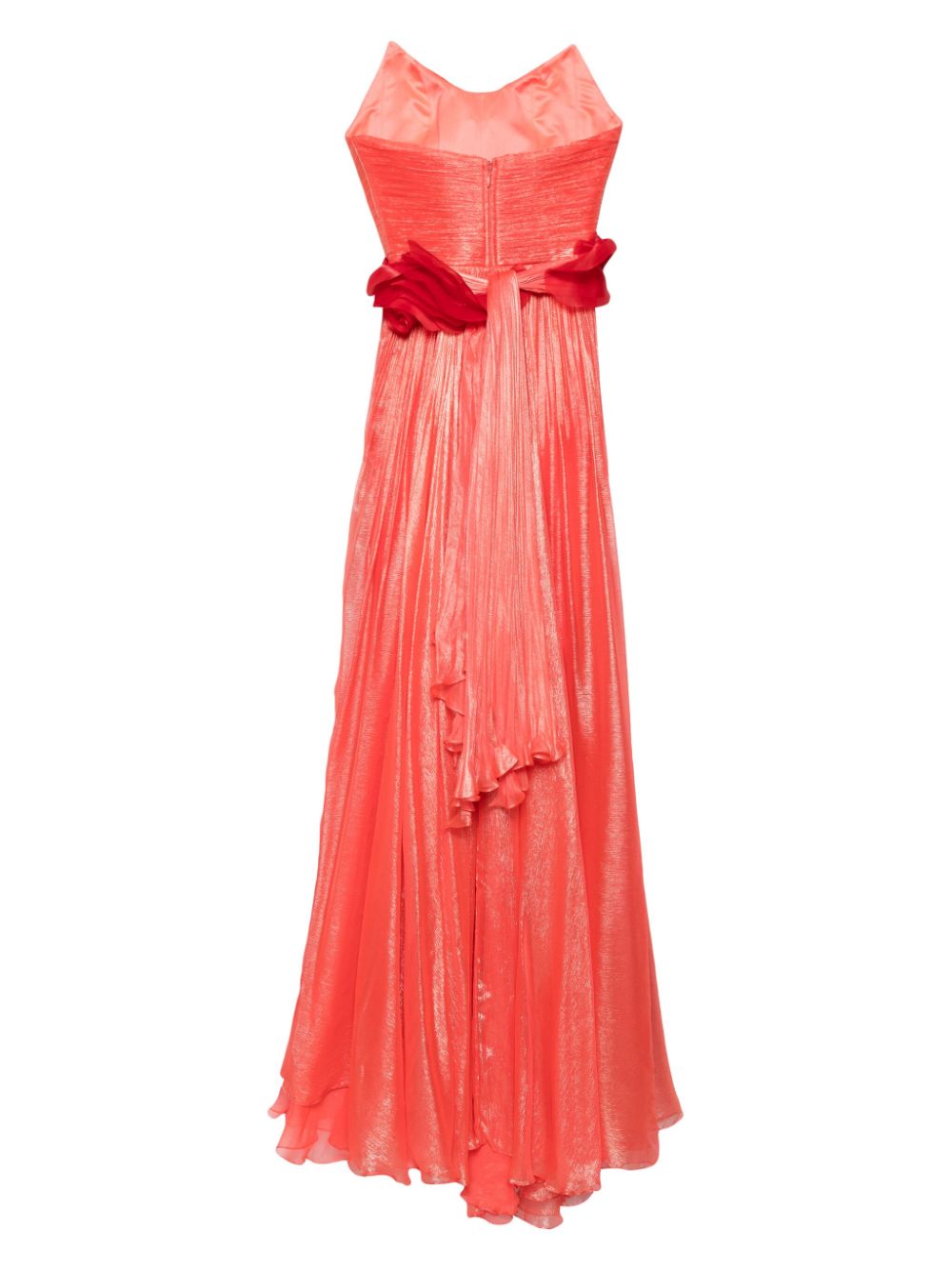 Shop Iris Serban Anastasia Plissé Maxi Dress In Orange