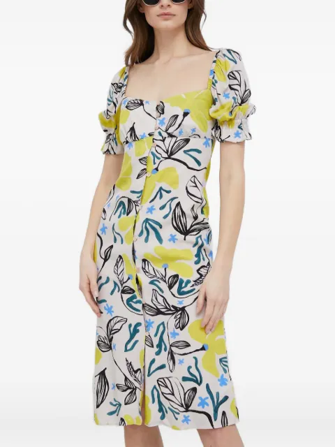 PS Paul Smith square-neck floral midi dress