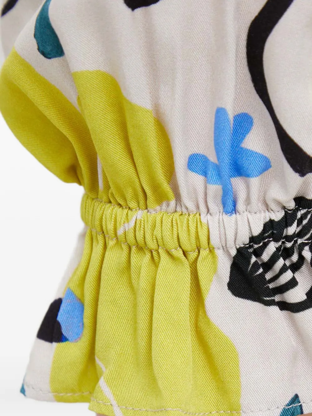 PS Paul Smith Midi-jurk met vierkante hals en bloemenprint Beige